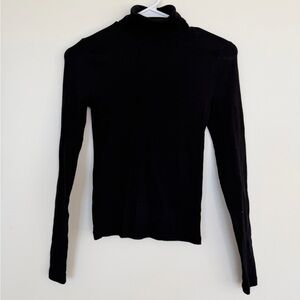 Aritzia Black Long-Sleeve Turtleneck Top